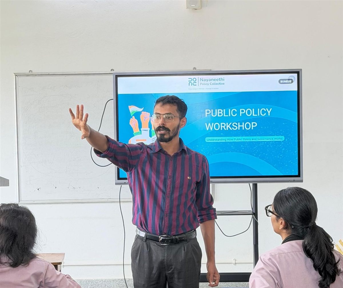 A public policy workshop at Bharat Mata College