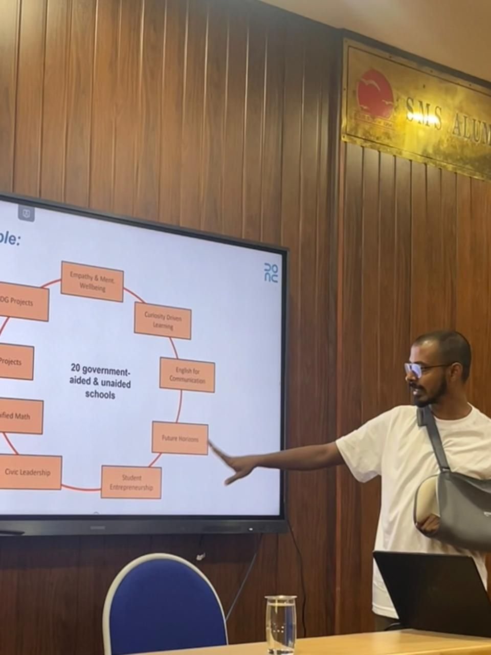 Walking students through a Theory of Change on screen